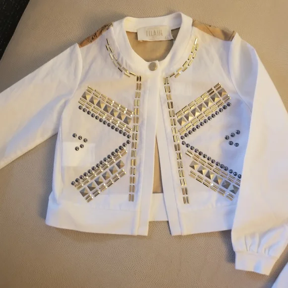 Alviero Martini Kids dress with jacket in gold.